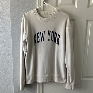 Brandy Melville John Galt Cream Crewneck New York Sweatshirt